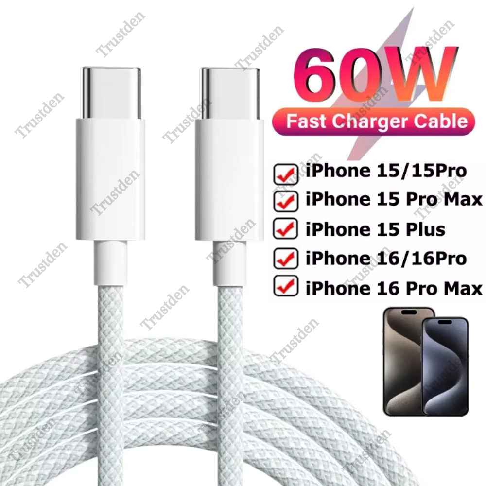 USB-C to USB-C Cable Fast Charger Lot Type C Charging Cord For iPhone 16 15 Pro