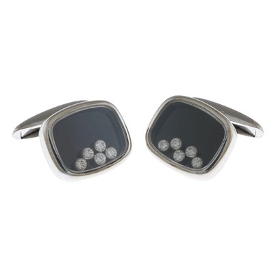Authentic Chopard Happy Diamond Cufflinks 18k Gold K18 White Gold Preowned