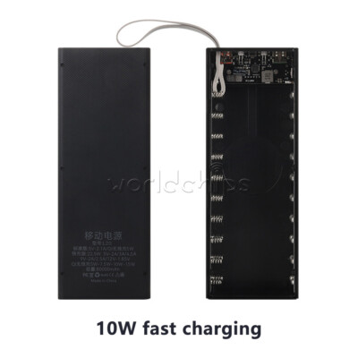 20x 18650 Battery Power Bank Case LCD Display Wireless Fast Charger Box 22.5+15W