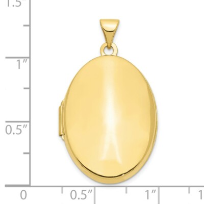 Pre-owned Superdealsforeverything Real 10kt Yellow Gold Polished Domed Oval Locket