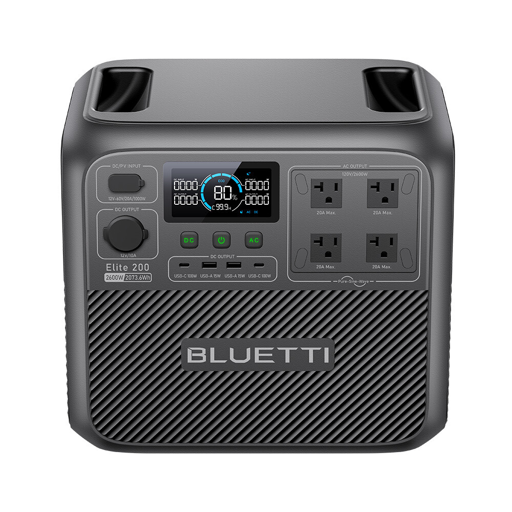 BLUETTI Elite 200V2 2600W 2073Wh Portable Power Station for RV/ Home Backup