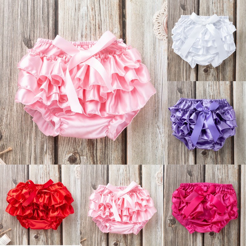 Toddler Baby Infant Girl Bowknot Ruffle Bloomer Nappy Underw