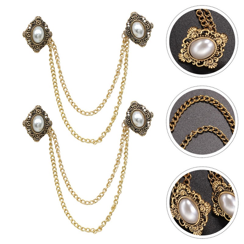  2 Pcs Attaches De Manteau Broche Costume Accessoire Chemise Aux Femmes Homme