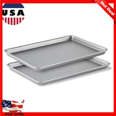 12 X 17 in Premium Nonstick Baking Pans Set 2 Silverware Heavy Gauge Steel Core