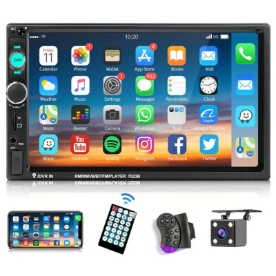  Double Din Car Stereo Radio 7'' Touch Screen Bluetooth FM Audio + Backup Camera