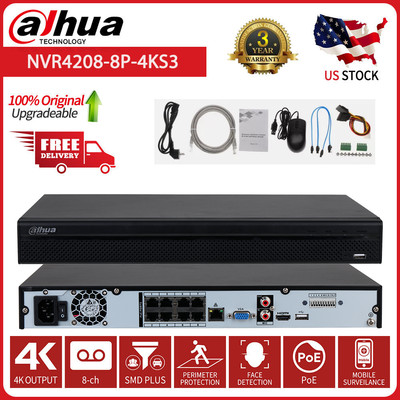 Dahua NVR4208-8P-4KS3 8-Channels POE 2HDDs Network Video Recorder AI by Recorder