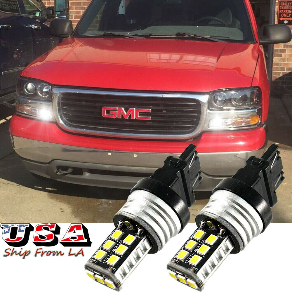 グリーンライト '87 GMC ジミー リフテッド 紺／白 For GMC Sierra 1500 2500 3500 HD White 3157 LED Daytime
