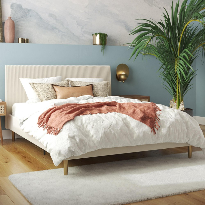 Daphne Upholstered Bed with Headboard and Modern Platform Frame