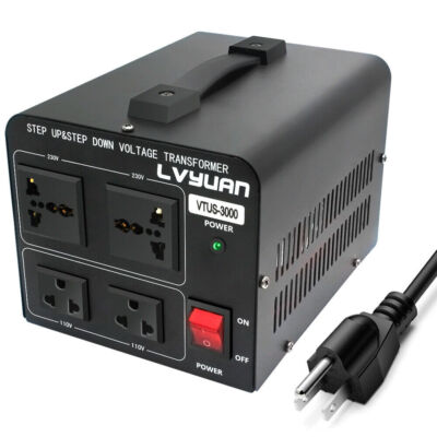 3000W Peak Voltage Transformer Converter Step Up & Down 110V 220V US EU Oversea