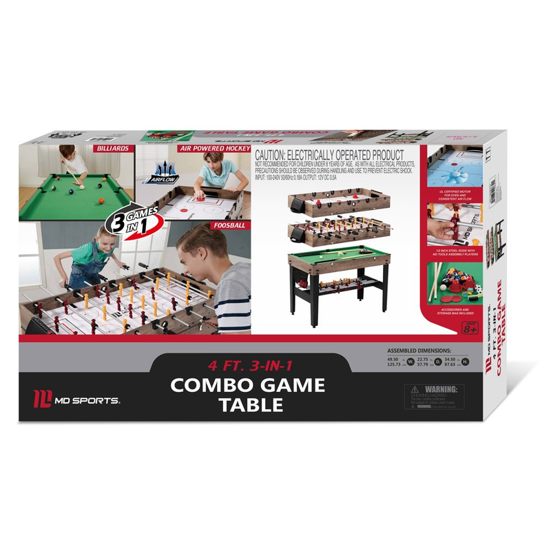 Combo Game Table 3 in 1 Multi Convertible Air Powered Hockey Foosball Billiards