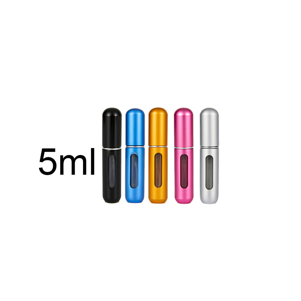 5PCS Mini Travel Perfume Atomizer Bottle Refillable Portable Spray Pump Case