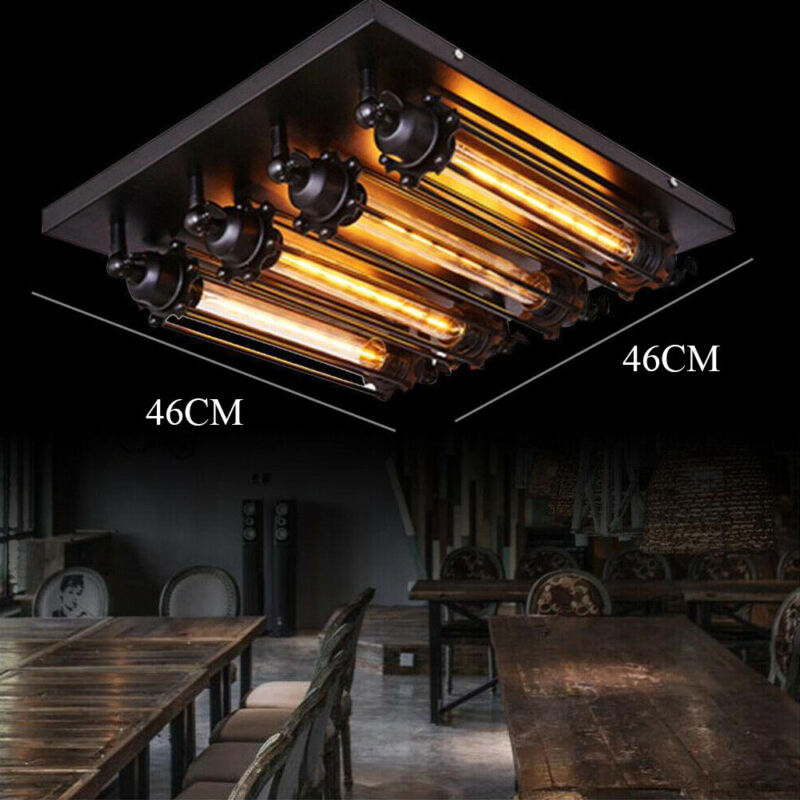 Industrial Steampunk Ceiling Lamp Cage Chandelier Light Pendant Loft Fixtures