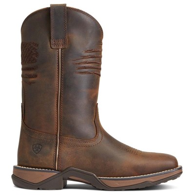 

Женские коричневые повседневные ботинки Ariat Anthem Patriot Western с квадратным носком 100402, Коричневый, Ariat Anthem Patriot Western Square Toe Cowboy