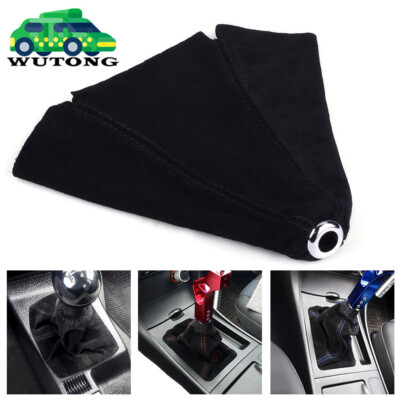 JDM Shifter Boot Cover Racing Suede Leather Shift Knob MT/AT Stitches For Cars