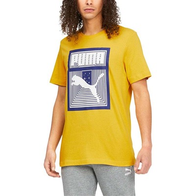 

Puma Box Illusion Graphic Crew Neck Футболка с коротким рукавом Мужская размер  Повседневный топ, Желтый, Puma Box Illusion Graphic Crew Neck Short Sleeve T-Shirt