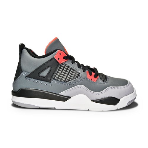 Детские кроссовки Nike Jordan 4 Retro (PS) — BQ7669 061 — темно-серые, инфракрасные 23, черные