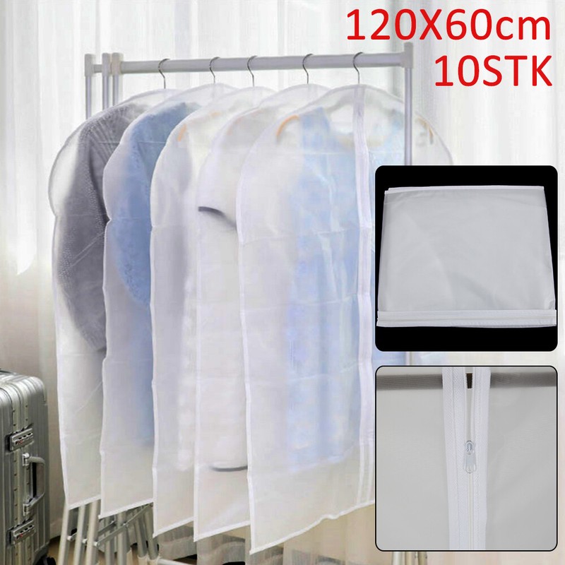 10 Kleiderschutzhülle Kleidersack Schutzhülle transparente Kleiderhülle 120*60CM