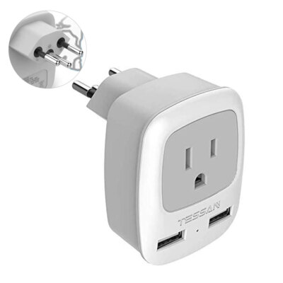 International Travel Plug with 2 USB,Type G/I/C/J/N/EF Converter Outlet Adapter
