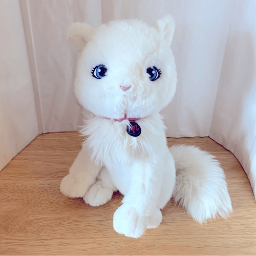 Barbie Kitty Cat White Fluffy Stuffed Plush Cutest Face Gorgeous
