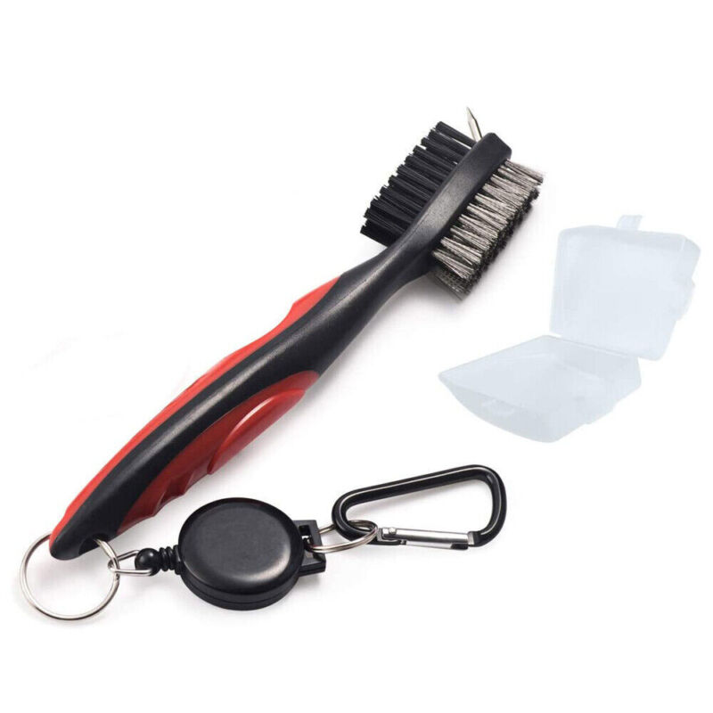 Double Sided Golf Club Cleaning Brush Retractable Cleaner Tool Kit Groove 