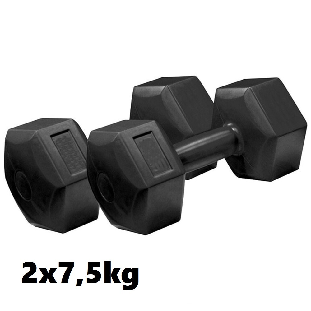 Coppia Di Manubri In Vinile Da 7,5Kg Ognuno Manubri Pesi Palestra Fitness cir