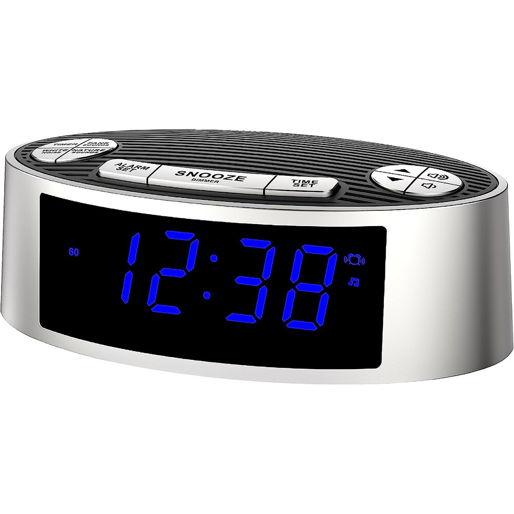 2 in 1 White Noise Machine w/ Alarm Clock 20 Soothing Sounds Snooze for Bedside
