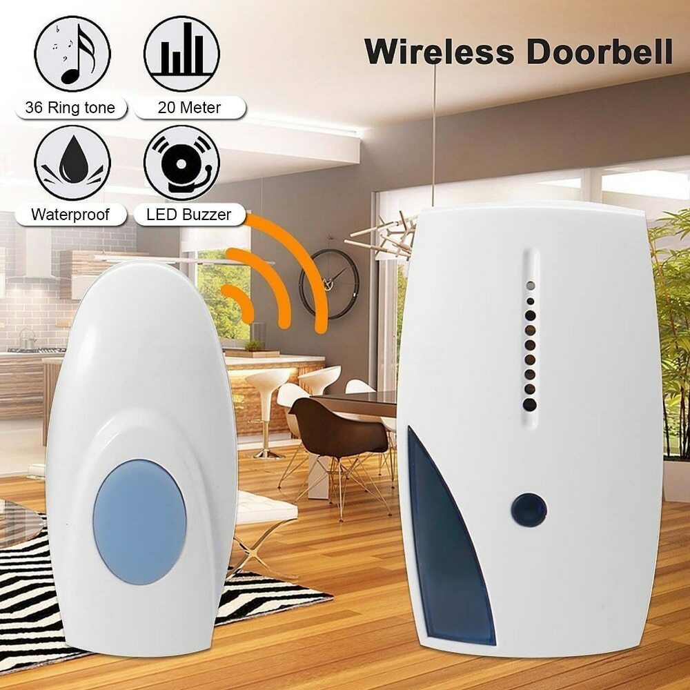 Wireless Digital Doorbells 36 Chimes Remote Control Home Door Bell LED