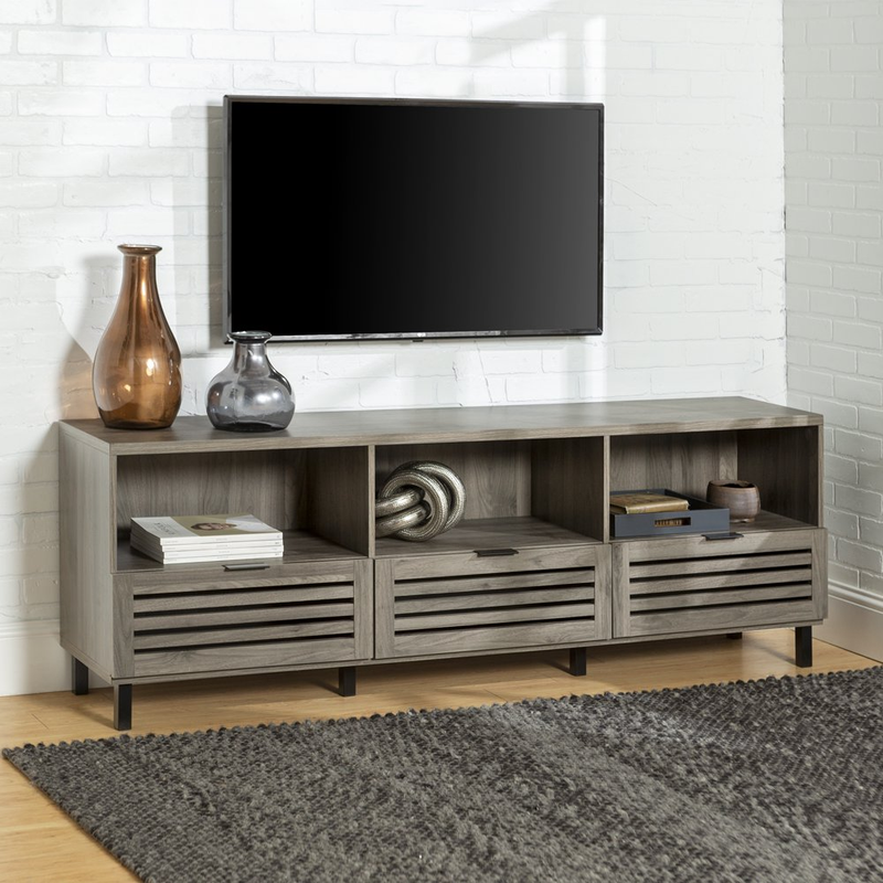 Console Table Storage Grey For Tvs Up To 78-inch