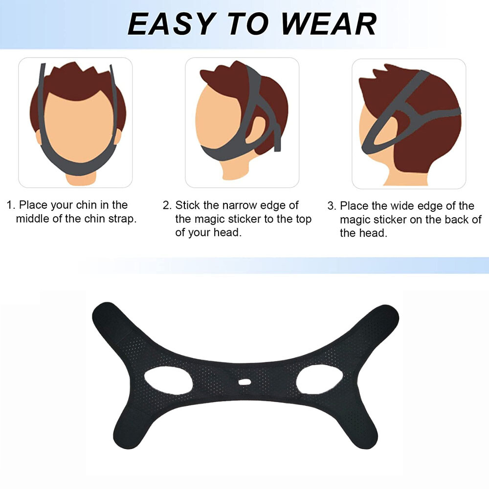 2x Anti Snoring Chin Strap Sleep Solution Apnea Snore  Stop Belt Snoreless Sleep