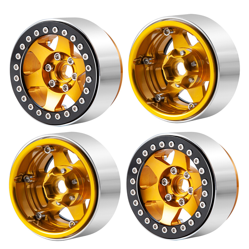 4X 2.2" Beadlock Wheel Rim for 1/10 RC Axial SCX10 90046 TRX-4 Crawler D90