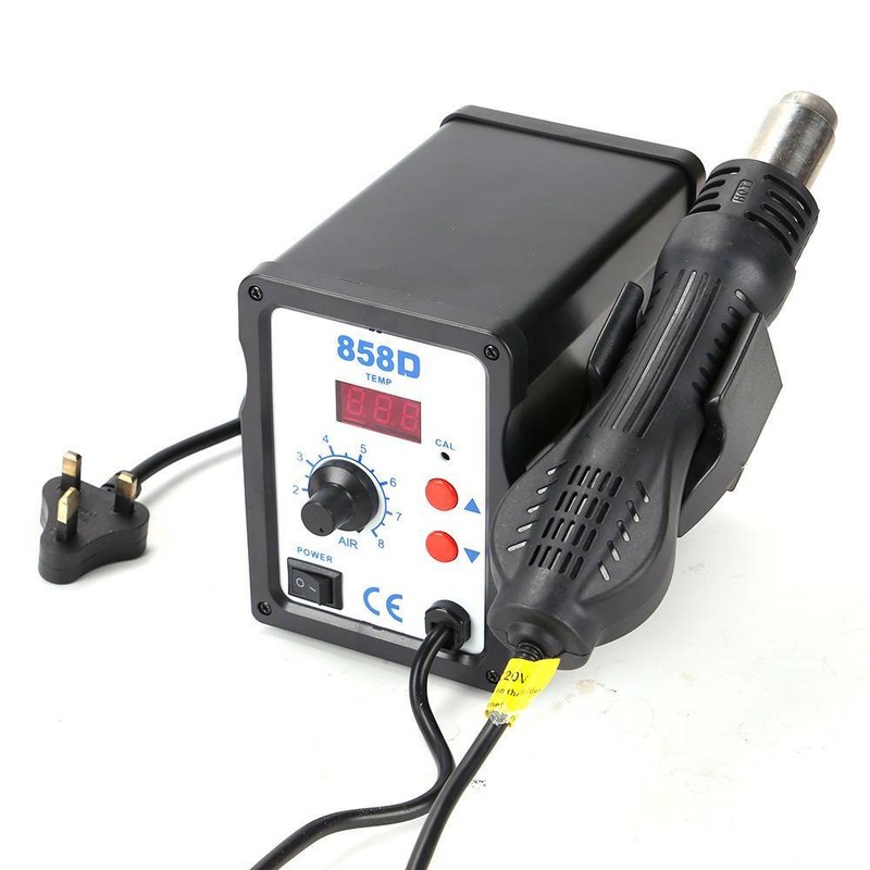 220V 858D Soldering Repair Desoldering Iron Station Hot Air Rework SMD Tool 220v UAE GCC