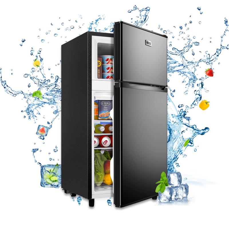 3.5 Cu Ft Two Door Mini Fridge, Black