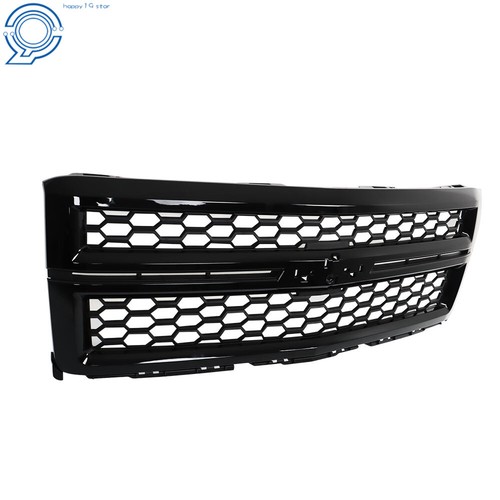 Gloss Black Front Upper Grille For 2014-2015 Chevrolet Silverado 1500