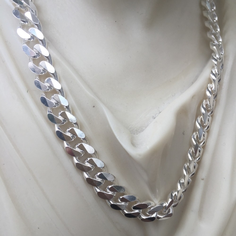 Pre-owned Handmade Mens Miami Cuban Chain Curb Link Jayz Tight 925 Sterling Silver 8mm 102gr 28inch