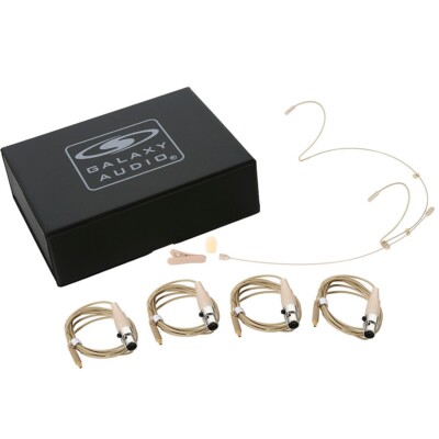 Galaxy Audio HSM4 Dual Ear Headset Mic With 4 Shure Connector Cables