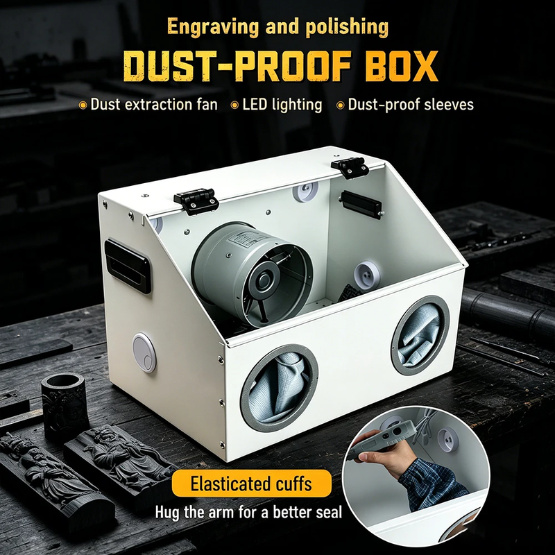 220V Grinding Machine Dust Box Metal Structure Dust Box Ventilation Fan Dust Ext