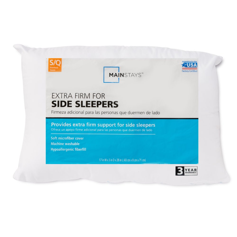 Extra Firm Bed Pillow, Ideal for Side Sleepers, Standard/Queen