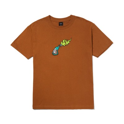 

Мужская резиновая футболка HUF Fire Starter Lifestyle, Коричневый, HUF Fire Starter Lifestyle T-Shirt