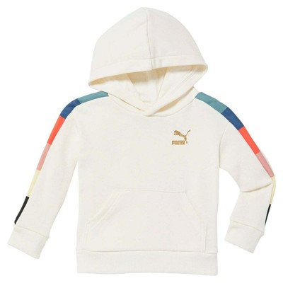 Puma Go For Pack T7 Пуловер с капюшоном для маленьких девочек Off White Повседневная верхняя одежда 858