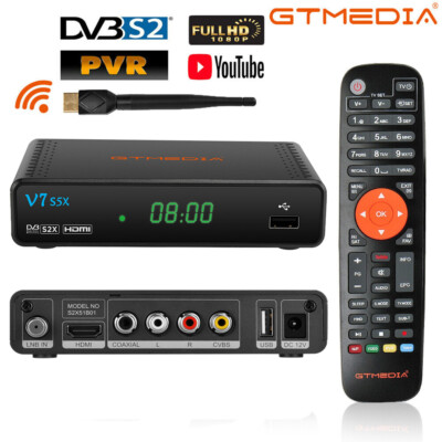 GTMEDIA V7S5X HD Digital Satellite TV Receiver Box PVR SAT Tuner + USB WIFI PVR