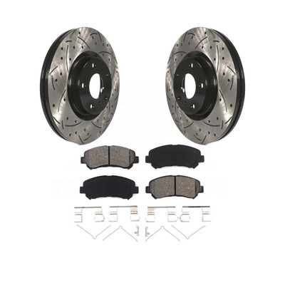 KDS Front Drilled Slot Brake Rotors Metallic Pad for 2009-2019 Nissan Maxima