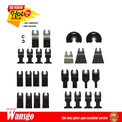New Universal Wood Metal Oscillating Multitool Quick Release Saw Blades 29PCS