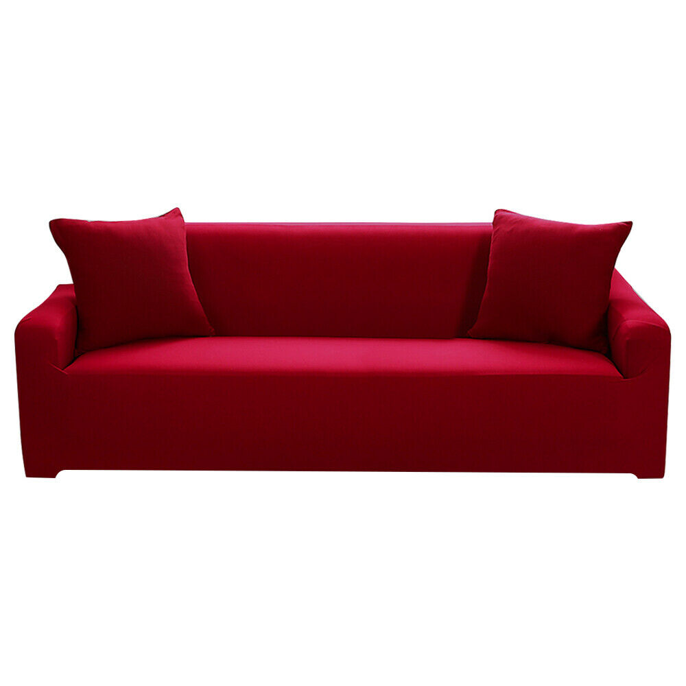 Color:Red:Stretch Spandex Chair Sofa Couch Cover 1/2/3/4 Seat Elastic Slipcover Protector