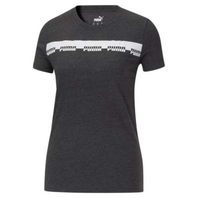 

Женские серые повседневные топы Puma Script Crew Neck с коротким рукавом 588558-07, Grey