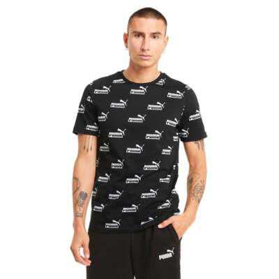

Puma Amplified Aop Crew Neck Футболка с коротким рукавом Мужские черные повседневные топы 585789-0, Черный, Puma Amplified Aop Tee