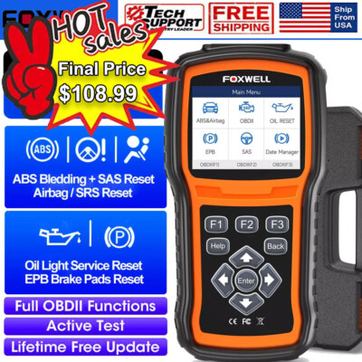 Foxwell NT630 Plus OBD2 Scanner ABS Bleeding SRS SAS Code Reader Diagnostic Tool