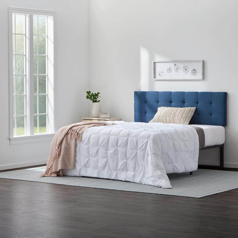 Brookside Headboard Adjustable Navy King/Cal King Upholstered Square Tufting
