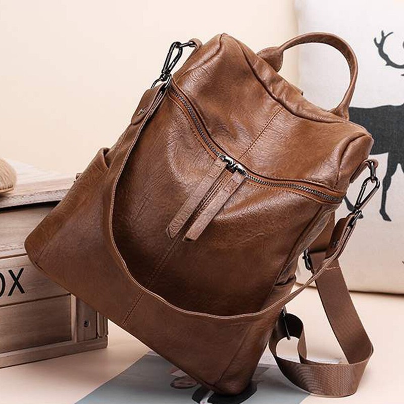 Damen Rucksack Anti Diebstahl Wasserdicht Leder Daypack Schulter Tasche