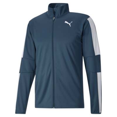 

Puma Blaster Full Zip Jacket Мужская серая повседневная спортивная верхняя одежда 58627918, Grey, Puma Blaster Full Zip Jacket