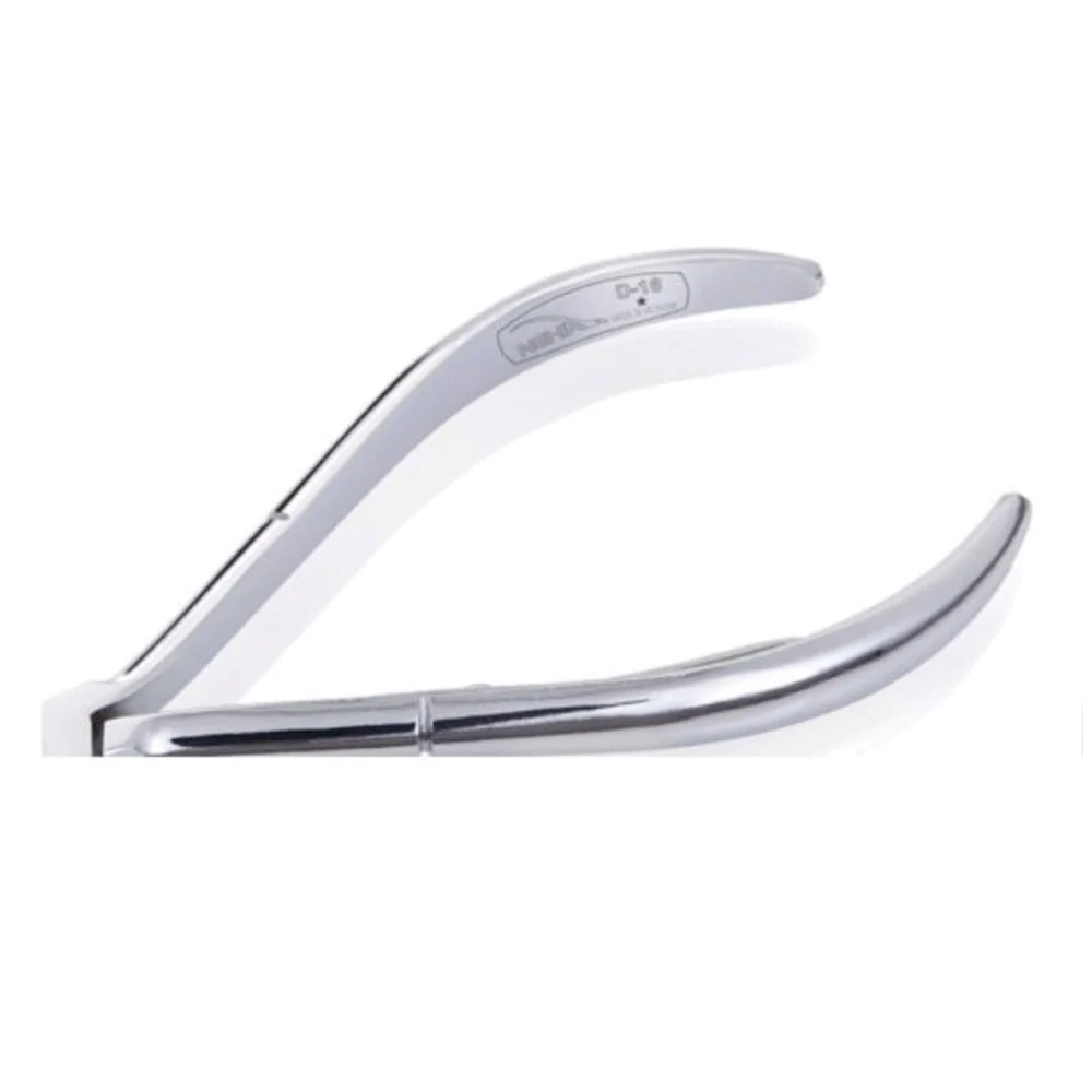 Pack of 10 Nghia D18 Carbon Steel Cuticle Nipper, Single Spring Silver Full Jaw
